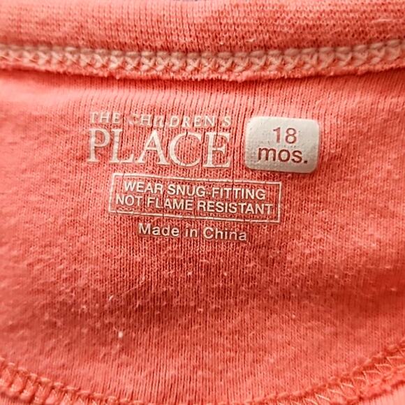 The Children's Place Girls Footed Sleeper Pajamas – Pink, Size 18M, Long Sleeve - Picture 5 of 6